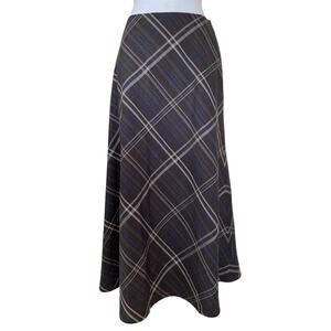 Vintage East Fifth St 90s Y2k Grunge Plaid Midi Maxi Mid Rise Skirt Size M/8